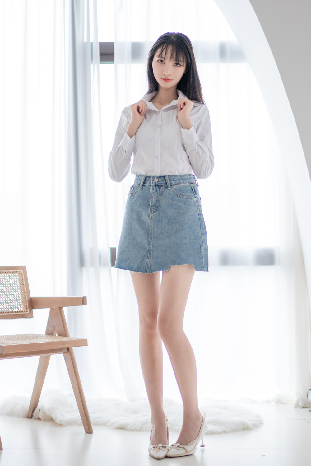 图片[1]-西瓜少女 VOL.024 衬衫牛仔裙 [61P-297MB]-微密空间-全网最全抖音网红铁粉空间写真